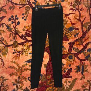 High-Rise Thick Suede-Like Black Jegging